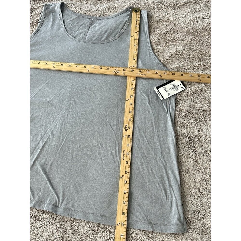 ID Ideology Plus Size Solid Essentials Crewneck Tank Top Women's Storm Gray New - Picture 9 of 10